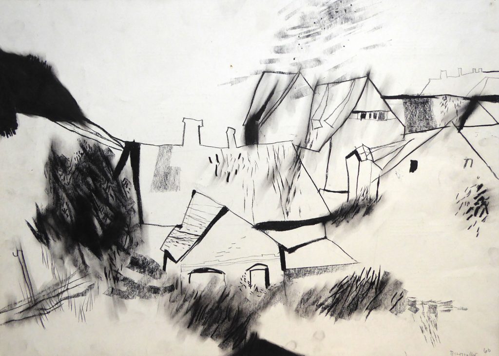 Zeichnung Graphit "Rothenfelde III" von Hans-Jürgen Burggaller