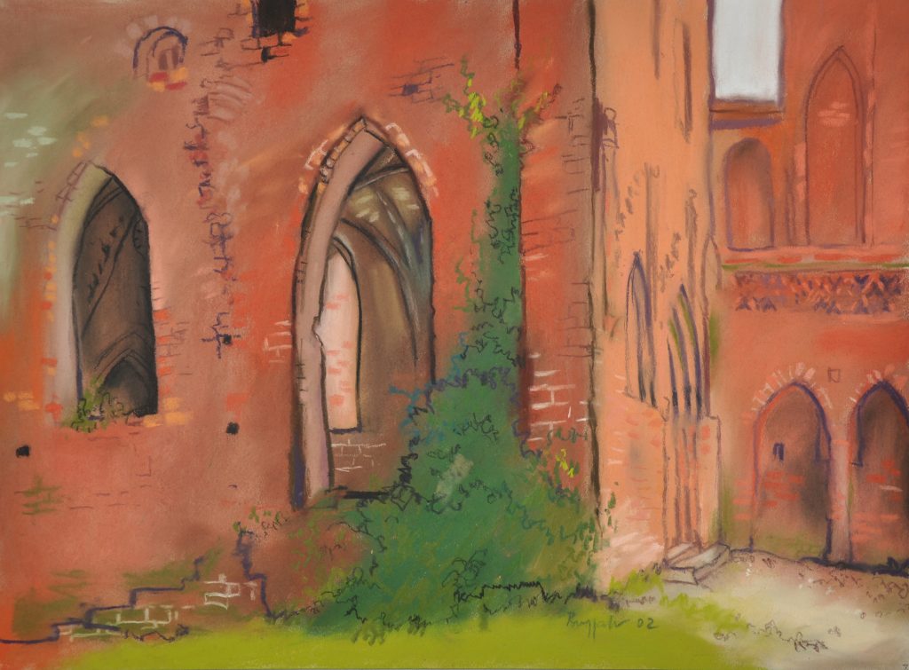 Pastell "Ruine" Hans-Jürgen Burggaller