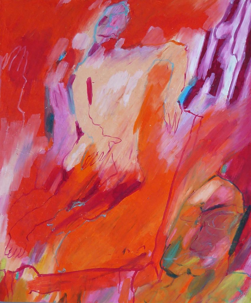 Zeichnung Wachskreide ohne TItel von Hans-Jürgen Burggaller