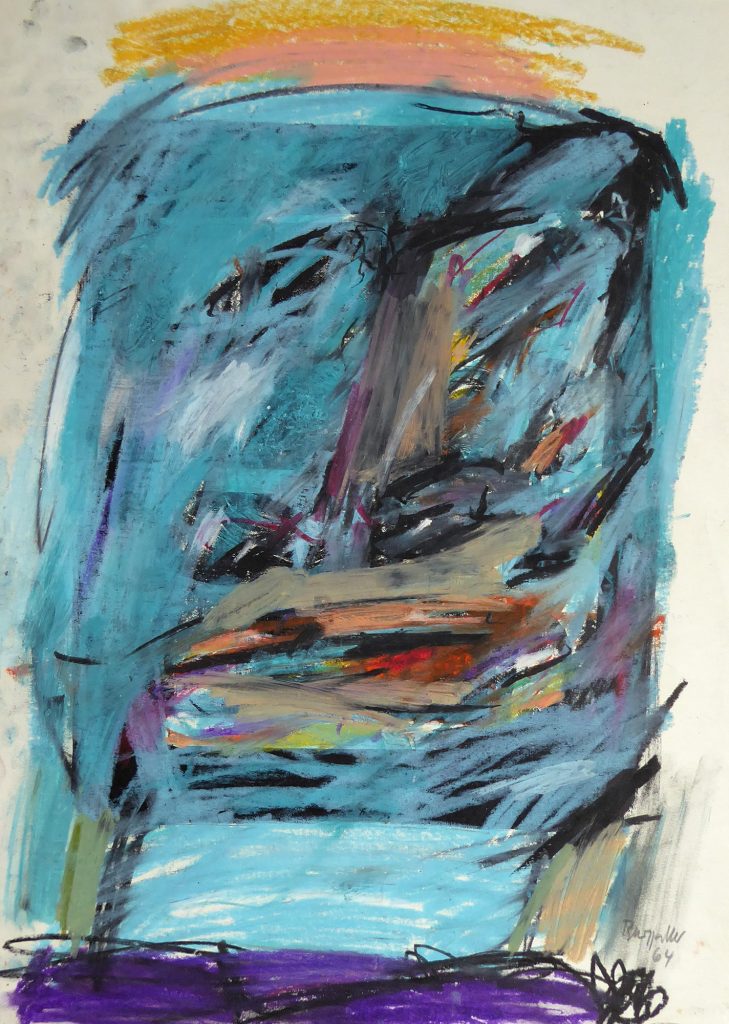 Zeichnung Wachskreide ohne TItel von Hans-Jürgen Burggaller