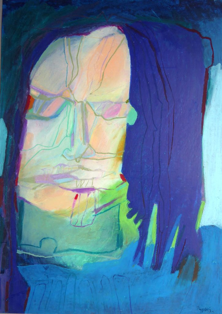 Zeichnung Wachskreide ohne TItel von Hans-Jürgen Burggaller