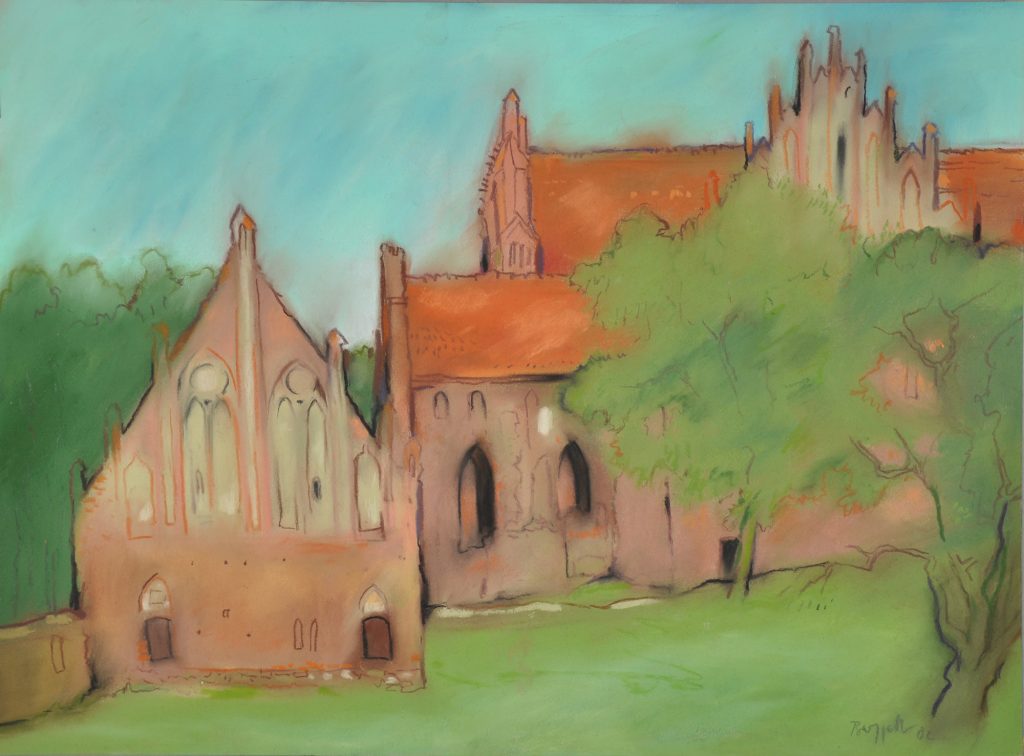Pastell "Ruine" Hans-Jürgen Burggaller