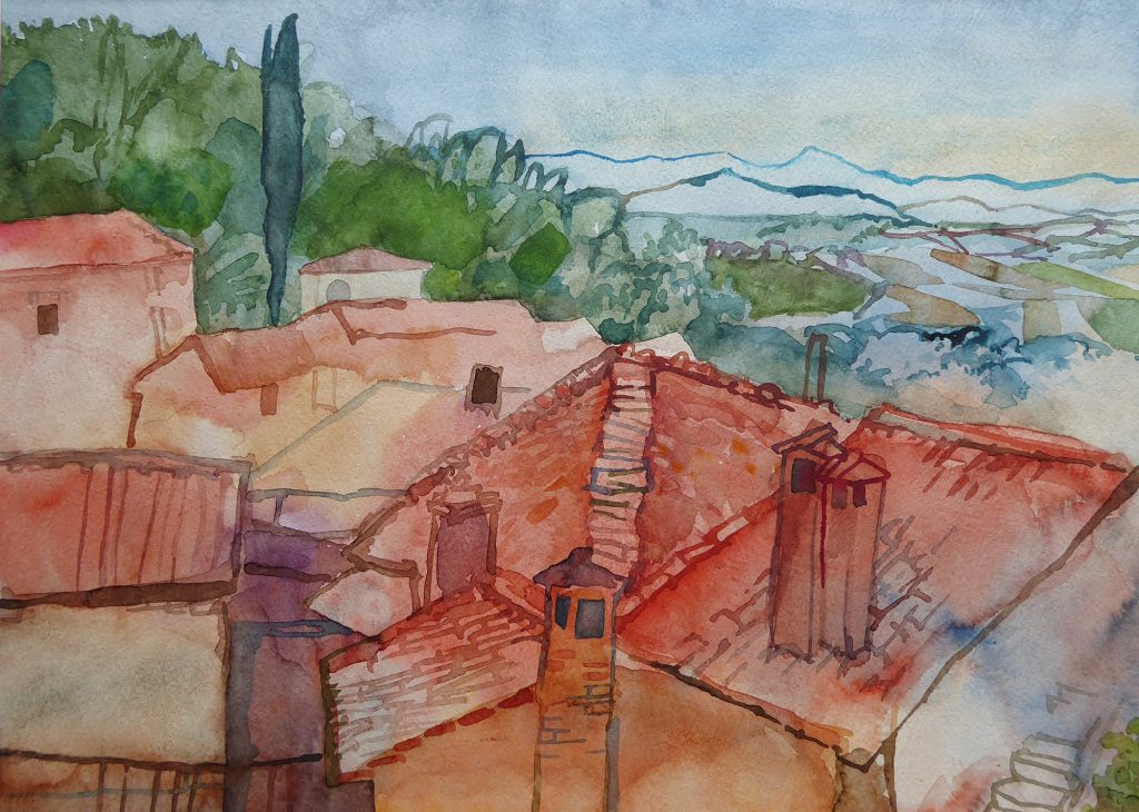 Aquarell ohne Titel von Hans-Jürgen Burggaller