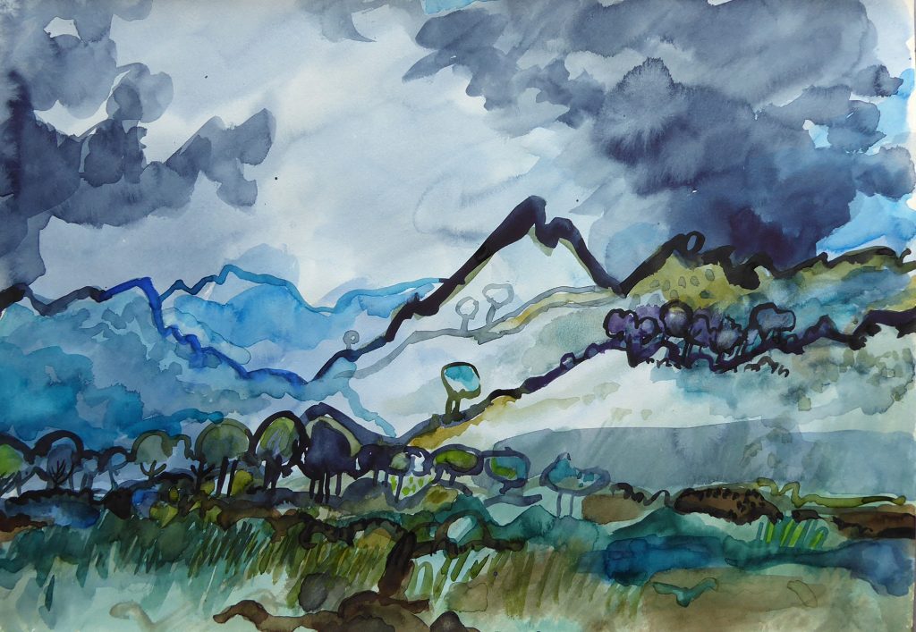 Aquarell ohne Titel von Hans-Jürgen Burggaller