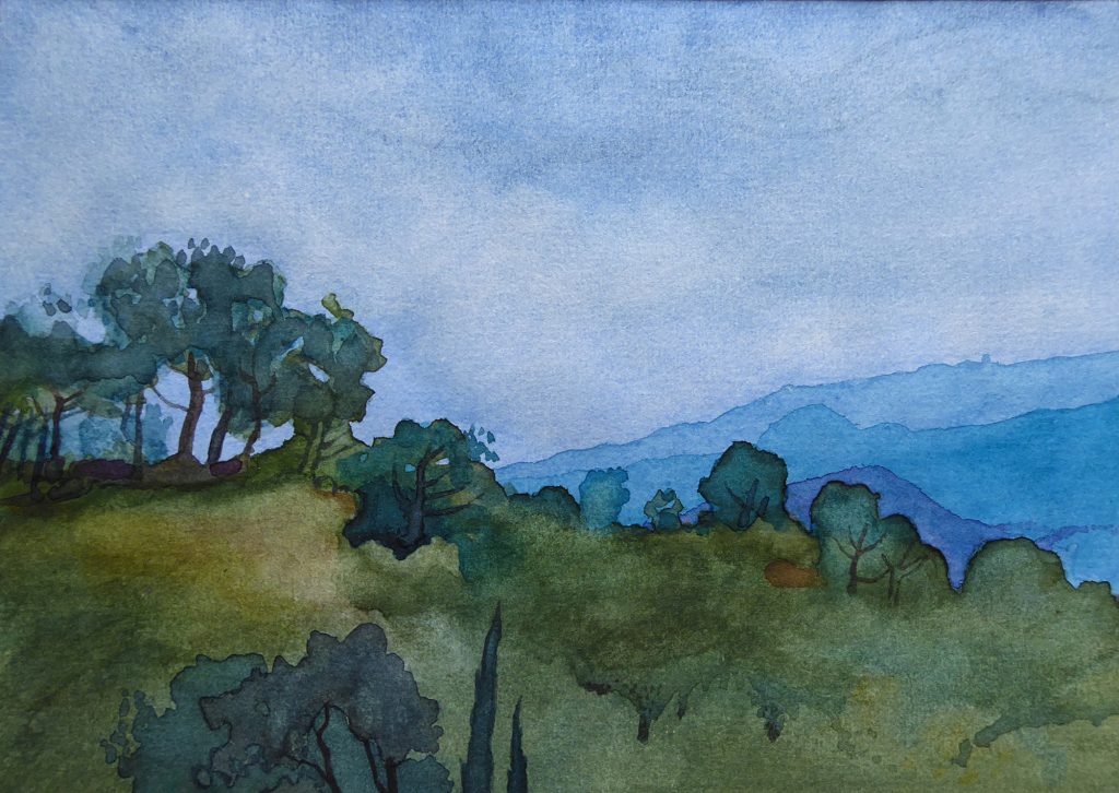 Aquarell ohne Titel von Hans-Jürgen Burggaller
