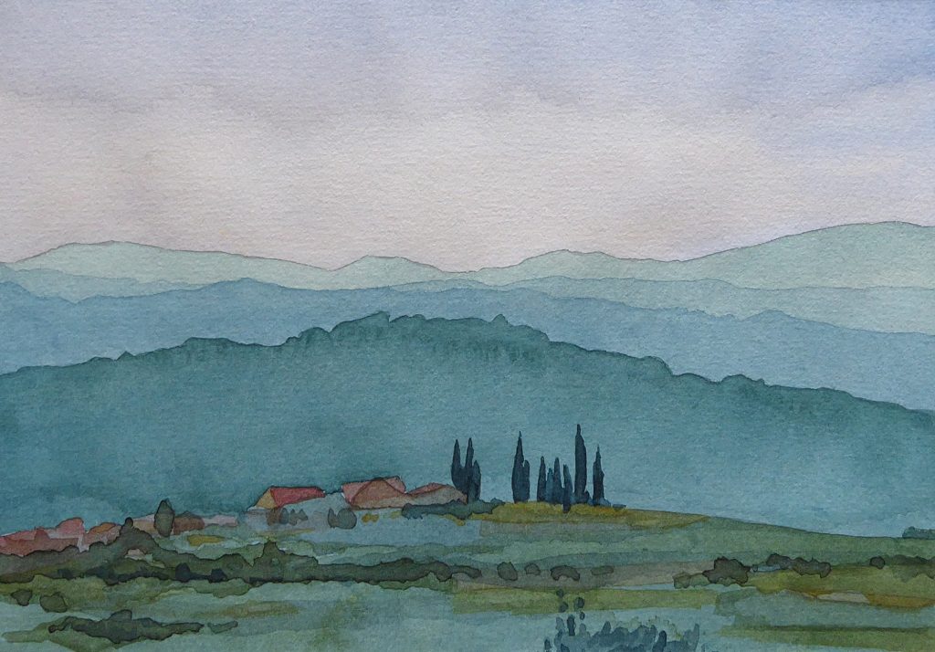 Aquarell ohne Titel von Hans-Jürgen Burggaller