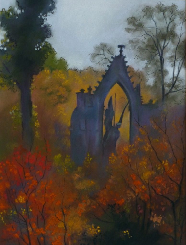 Pastell "Babelsberg Erzengel Michael" Hans-Jürgen Burggaller