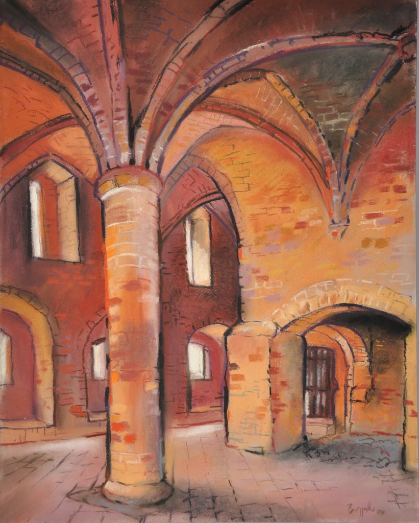 Pastell "Chorin, Alte-Küche" Hans-Jürgen Burggaller