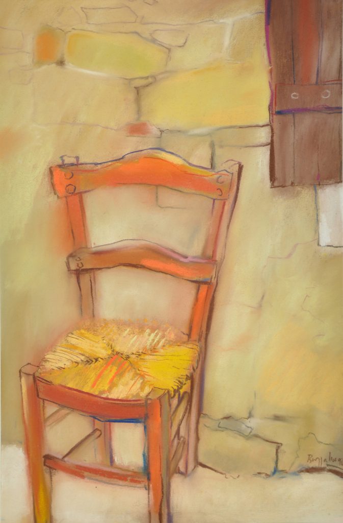 Pastell "Der alte Stuhl" Hans-Jürgen Burggaller