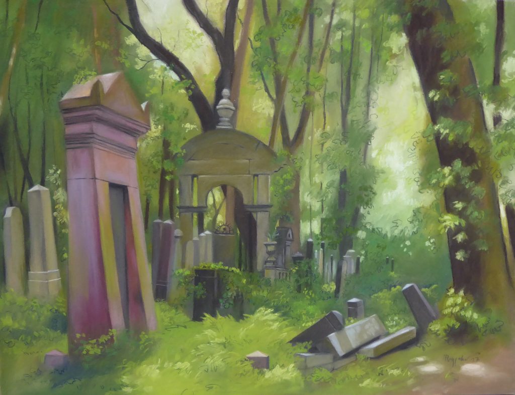 Pastell "Jüdischer Friedhof Weißensee" Hans-Jürgen Burggaller
