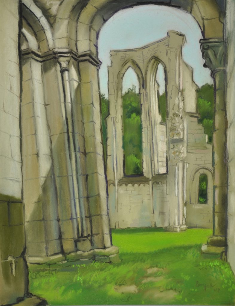 Pastell "Klosterruine Walkenried, südl. Seitenschiff " Hans-Jürgen Burggaller