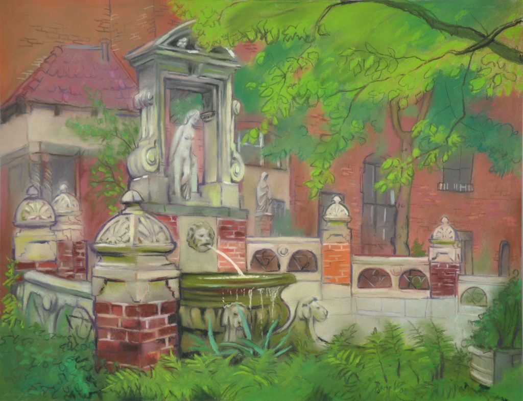 Pastell "Künstlerhof Fasanenstraße" Hans-Jürgen Burggaller