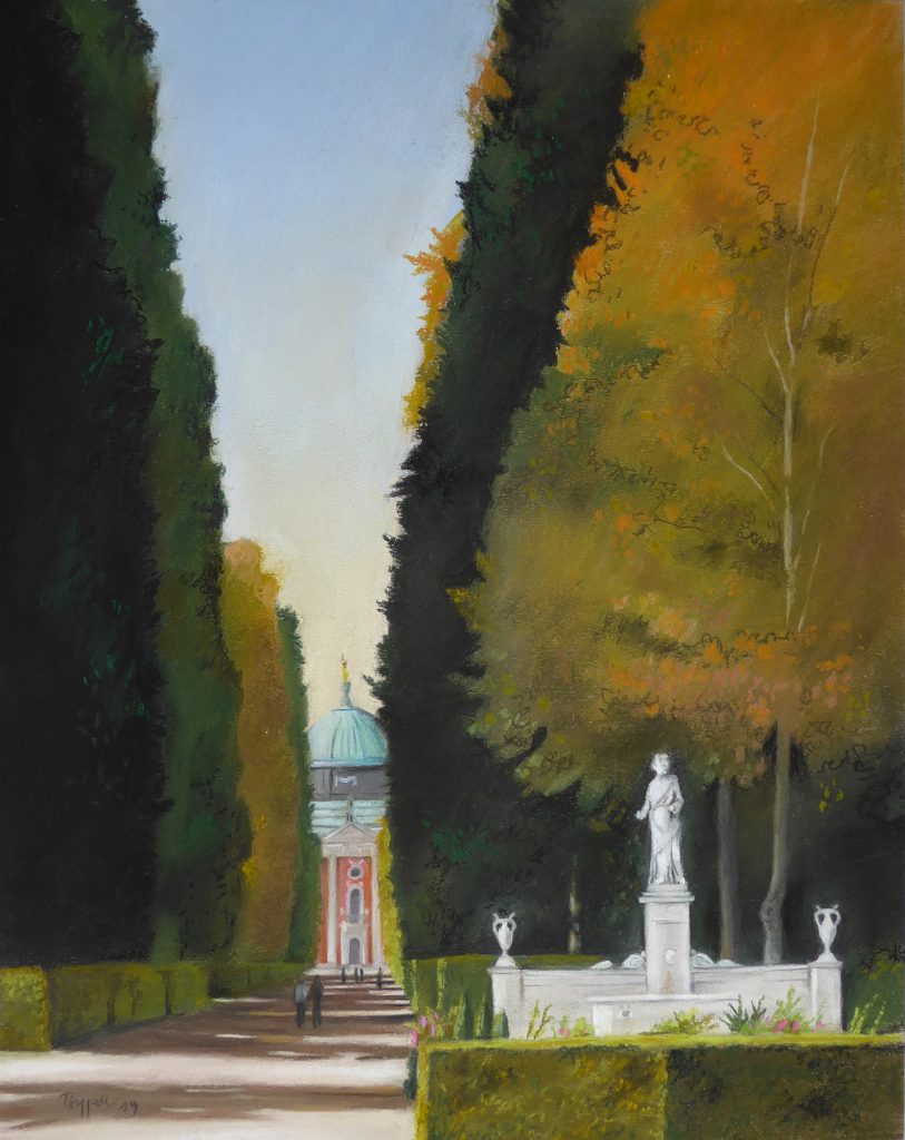 Pastell "Potsdam, Blick zum Neuen Palais" Hans-Jürgen Burggaller