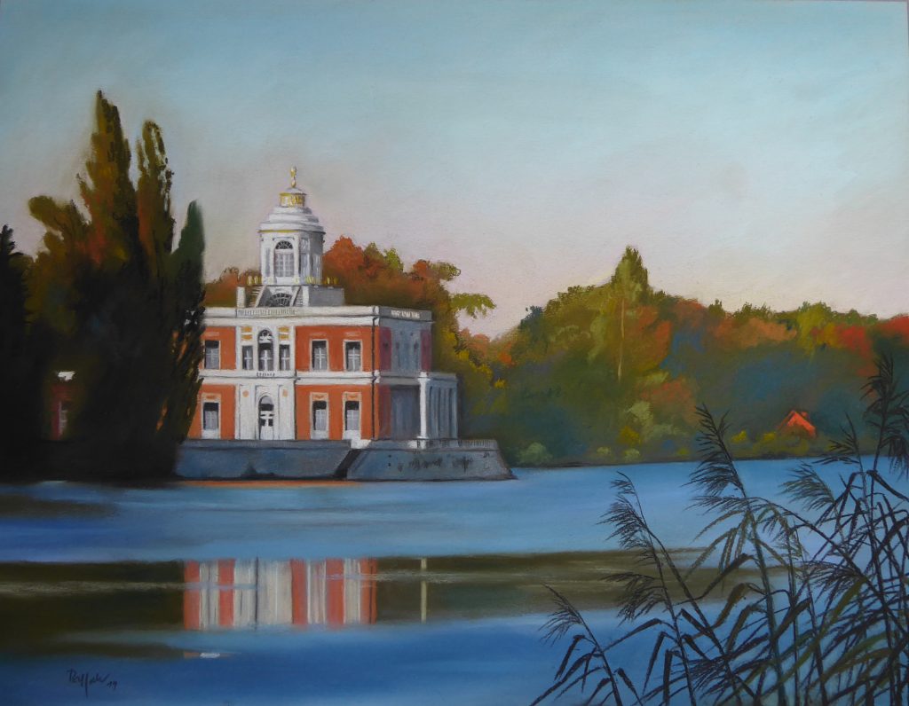 Pastell "Potsdam Heiliger See und Marmorpalais" Hans-Jürgen Burggaller