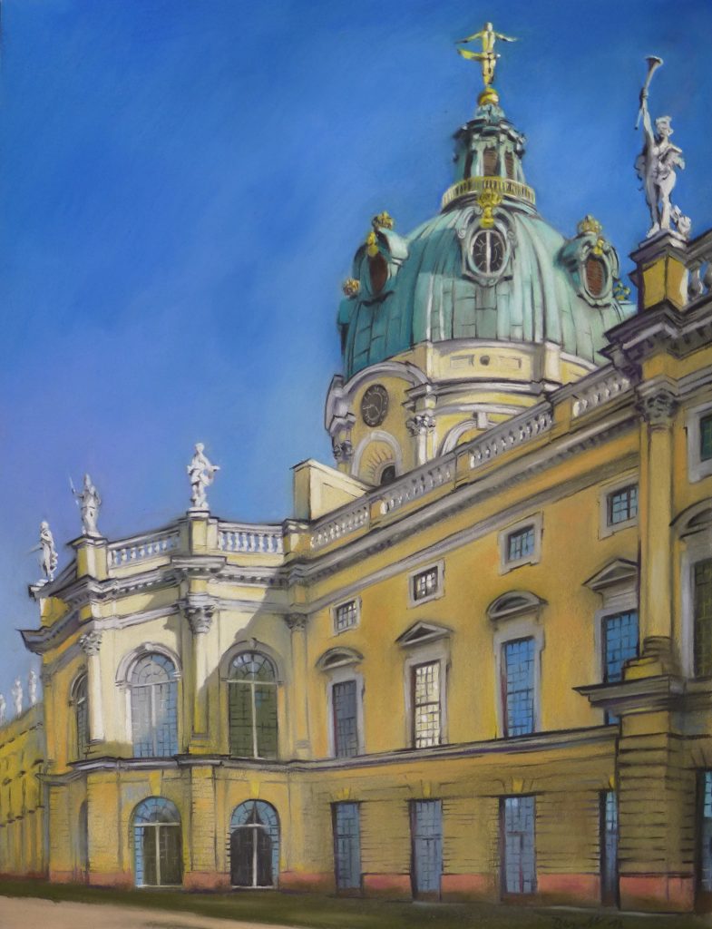 Pastell "Schloss Charlottenburg, Mittelbau in Nahsicht" Hans-Jürgen Burggaller