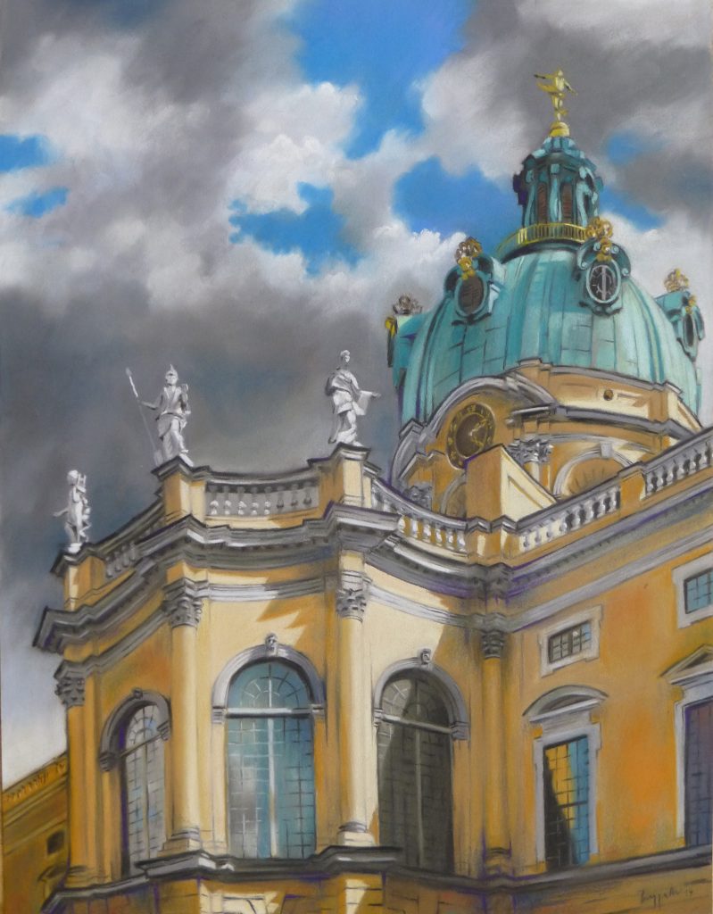 Pastell "Schloss Charlottenburg ganz nah" Hans-Jürgen Burggaller