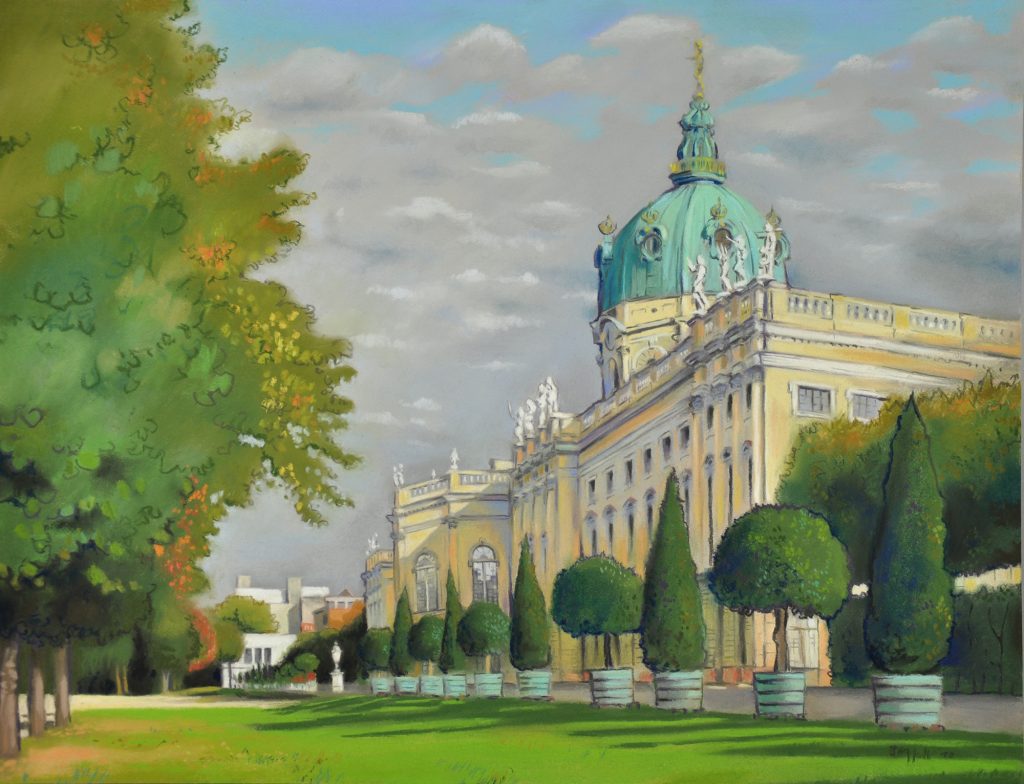 Pastell "Schloss Charlottenburg von Westen" Hans-Jürgen Burggaller