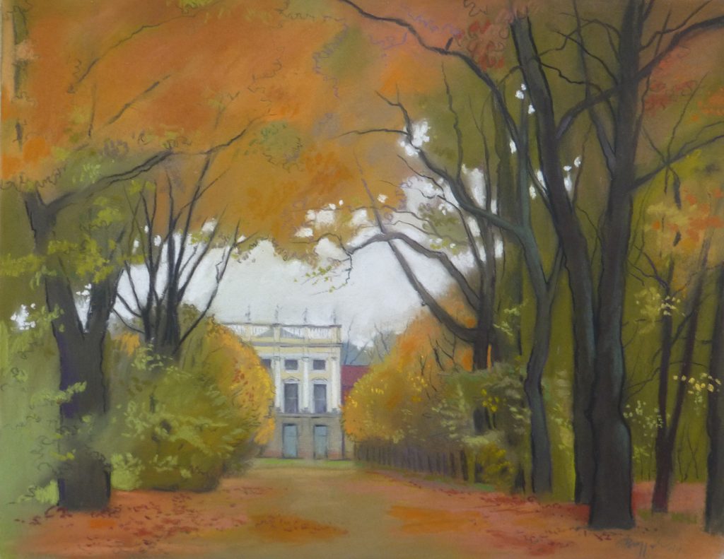 Pastell "Schlosspark Herbststimmung" Hans-Jürgen Burggaller
