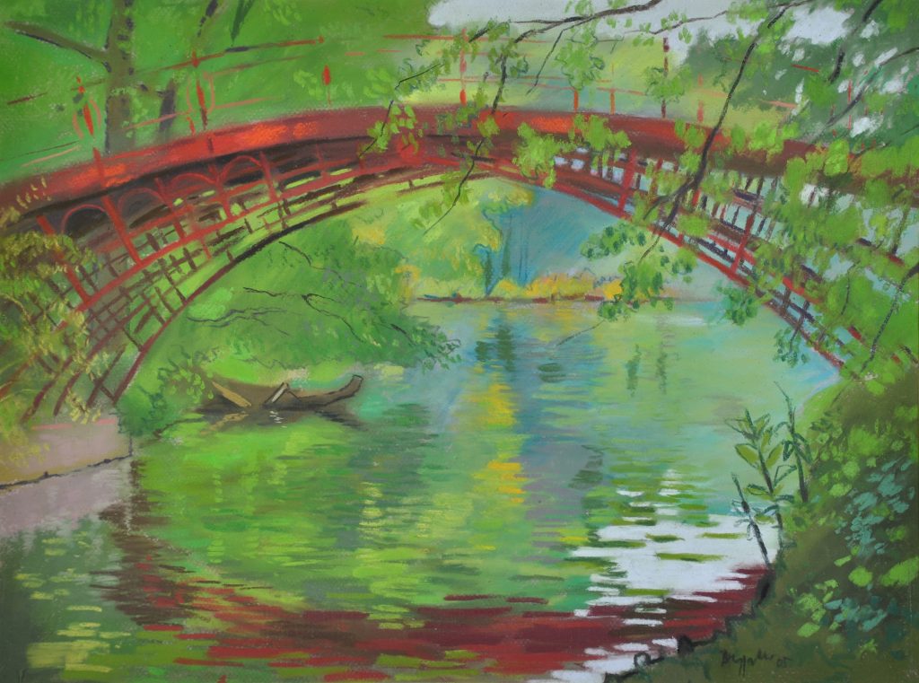 Pastell "Schlosspark Hohe Brücke von unten" Hans-Jürgen Burggaller